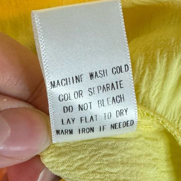 Kaileigh Yellow Ruffled Straps Sleeveless Blouse Size 2XL - Picture 6 of 6